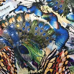 20D*20D尼龙蝴蝶孔雀印花