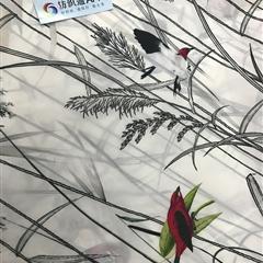 尼龙芦苇鸟鸣印花 规格：20d*20D 门幅57/58'' 克重35 
