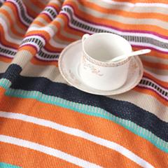 彩色条纹流苏毯