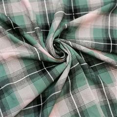 佐织麻印花格子布